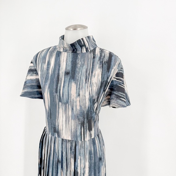 Nordstrom Blue A-Line Puff Sleeve Dress - Picture 2 of 6